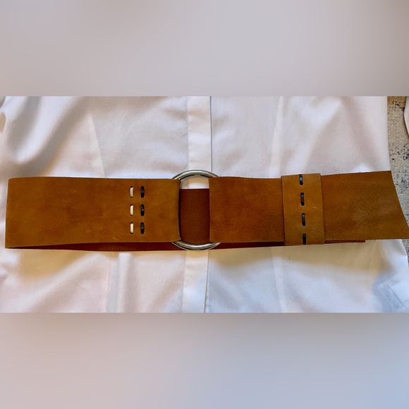 Banana Republic Genuine Italian Leather Wide Belt Brown Size S Made in England - Picture 5 of 6